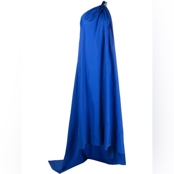 STAUD Mason Dress one shoulder embellished long dress in blue- size XS - Picture 4 of 16